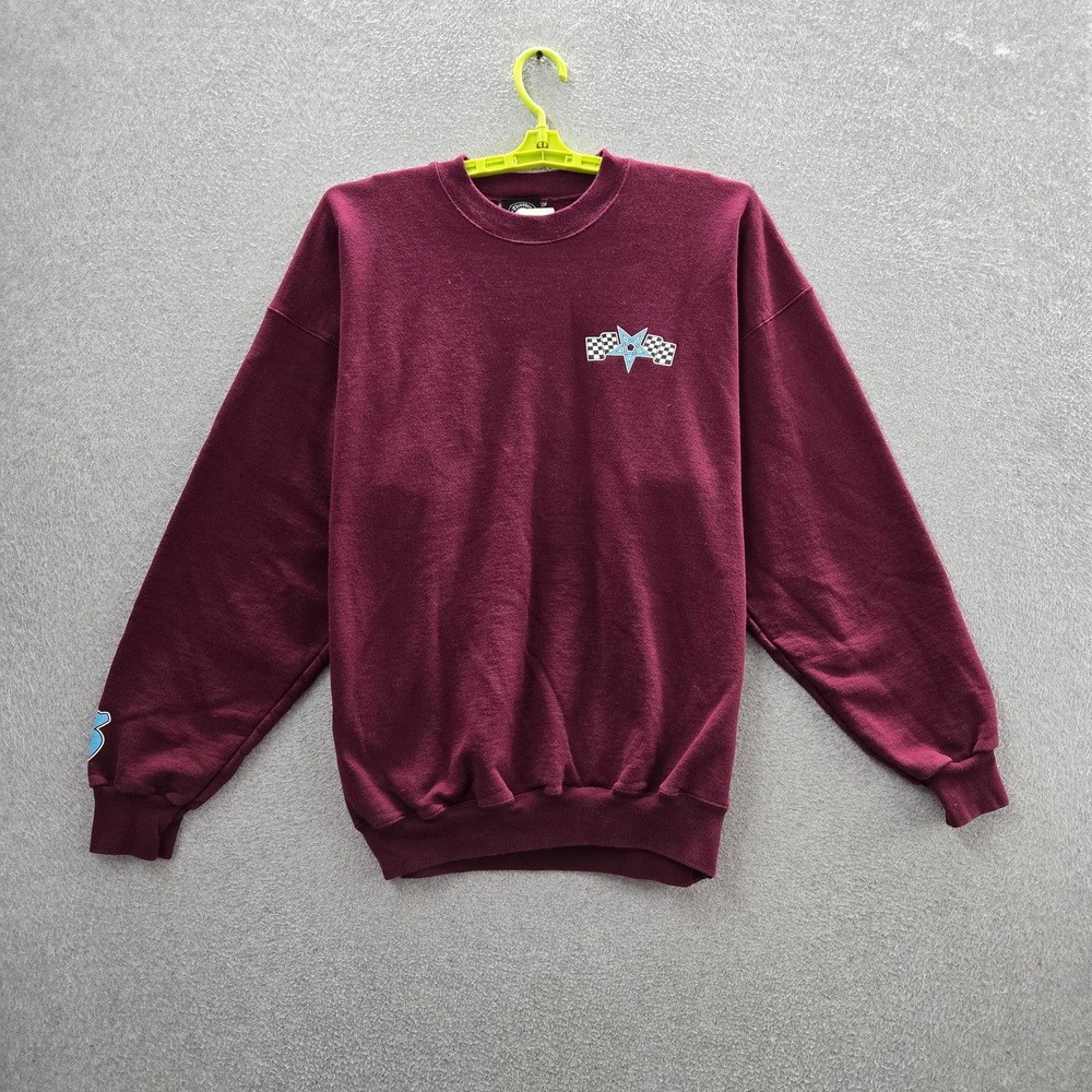 Thrasher Men Sweatshirt XL Burgundy Embroidered Fleece Thrasher Racing Skate